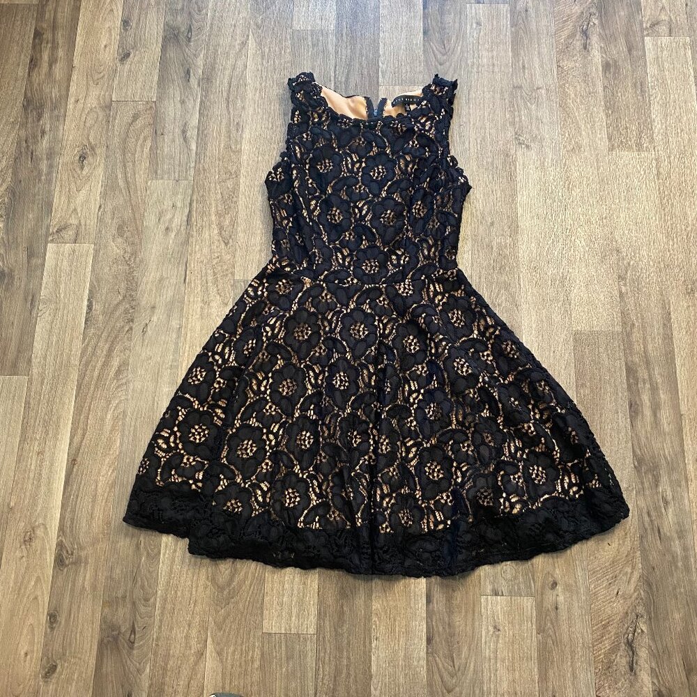 City Studio Size 5 Black Lace Fit and Flare Dress Sleeveless